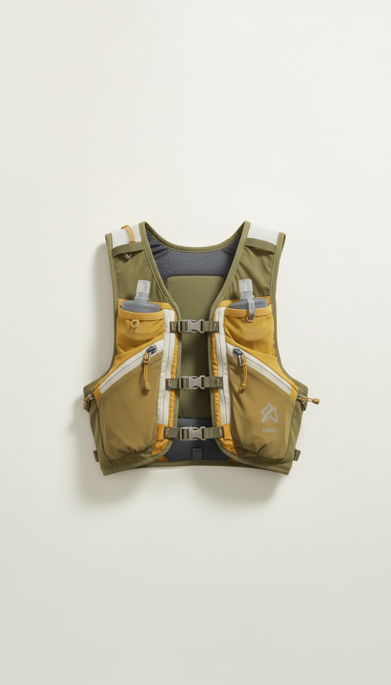 Multi-pocket hydration vest for long trail runs